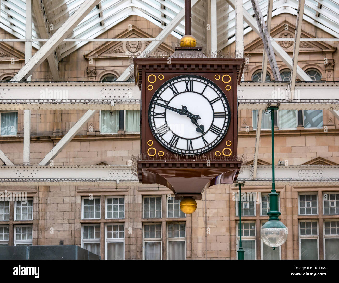 Berühmte Treffpunkt, viktorianischen Uhr Bahnhofshalle Hauptbahnhof von Glasgow, Schottland, Großbritannien Stockfoto