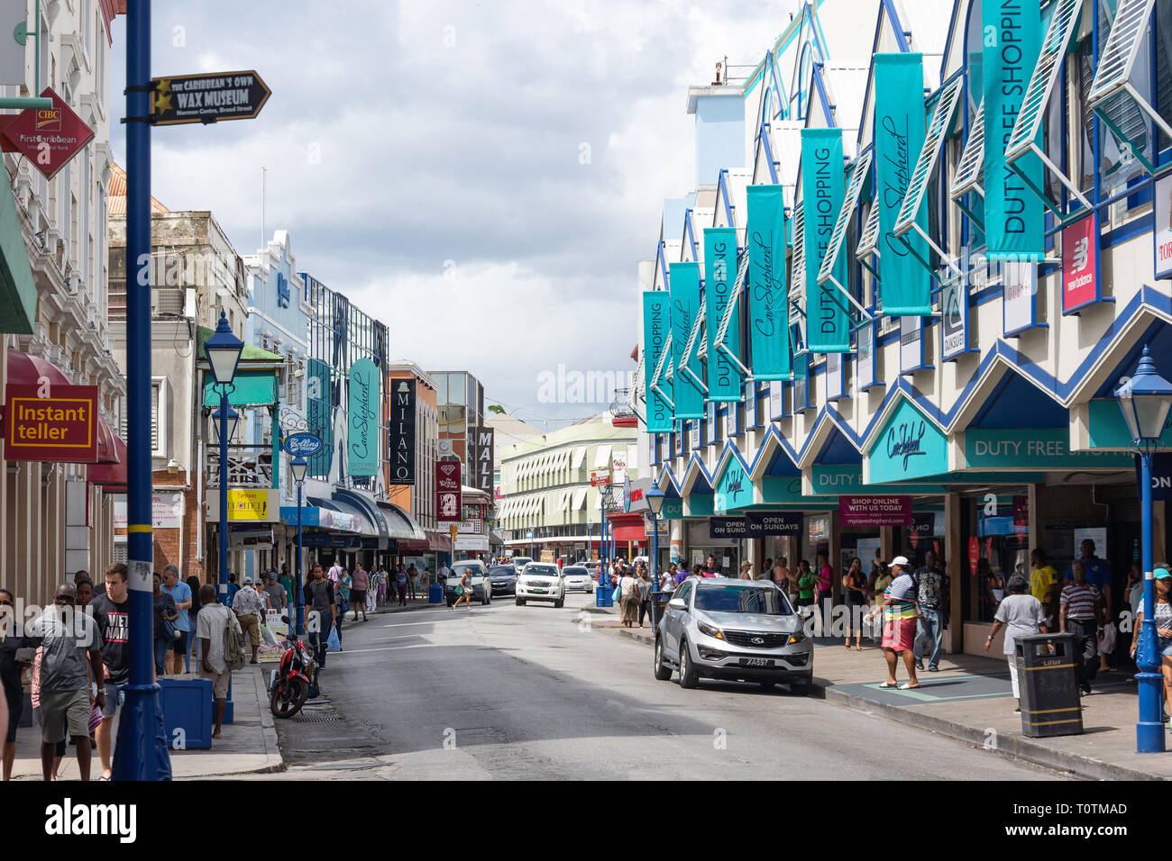 Die Broad Street, Bridgetown, Pfarrei St. Michael, Barbados, Kleine Antillen, Karibik Stockfoto