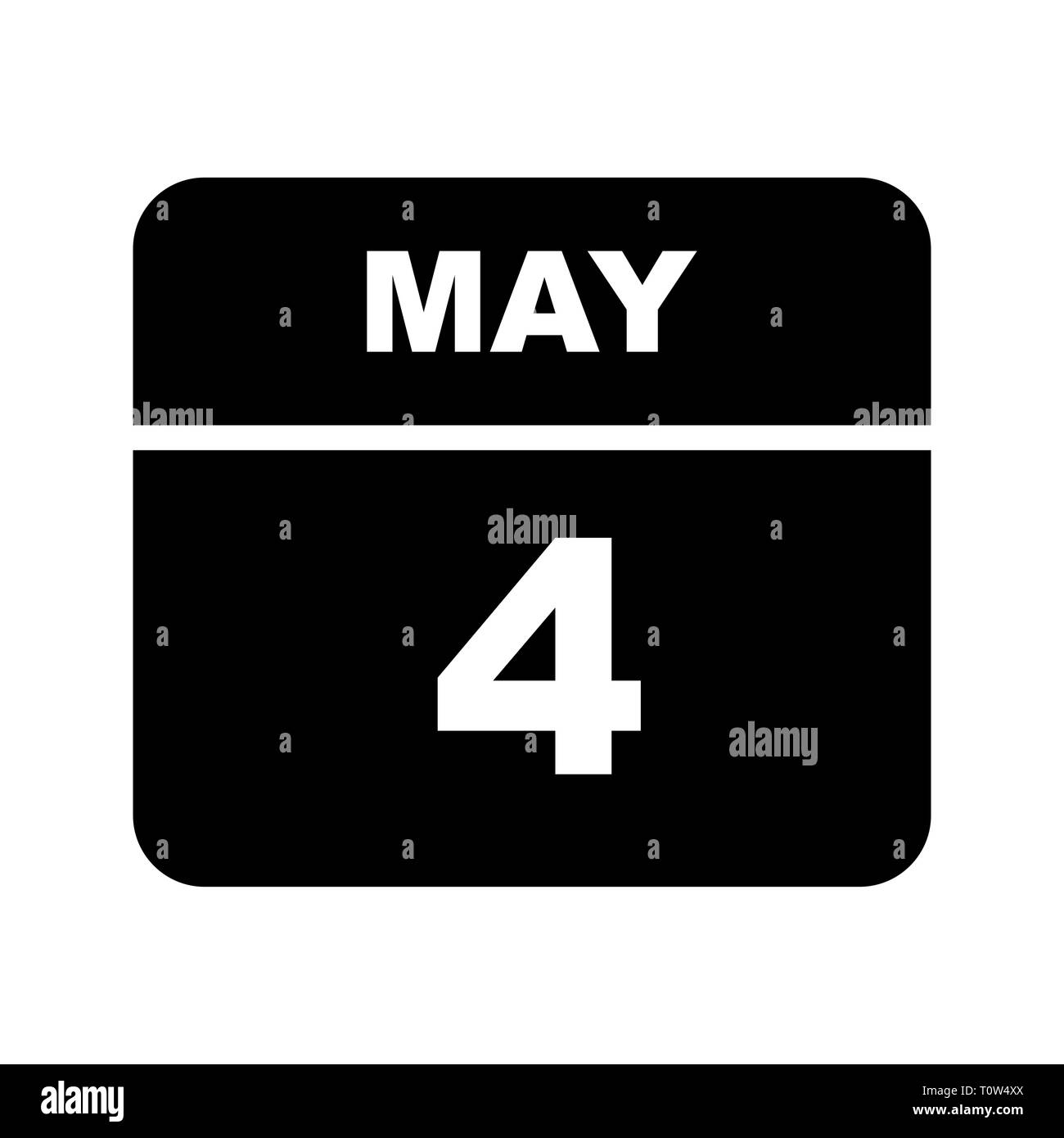 Mai 4. Datum, an einem einzigen Tag Kalender Stockfoto