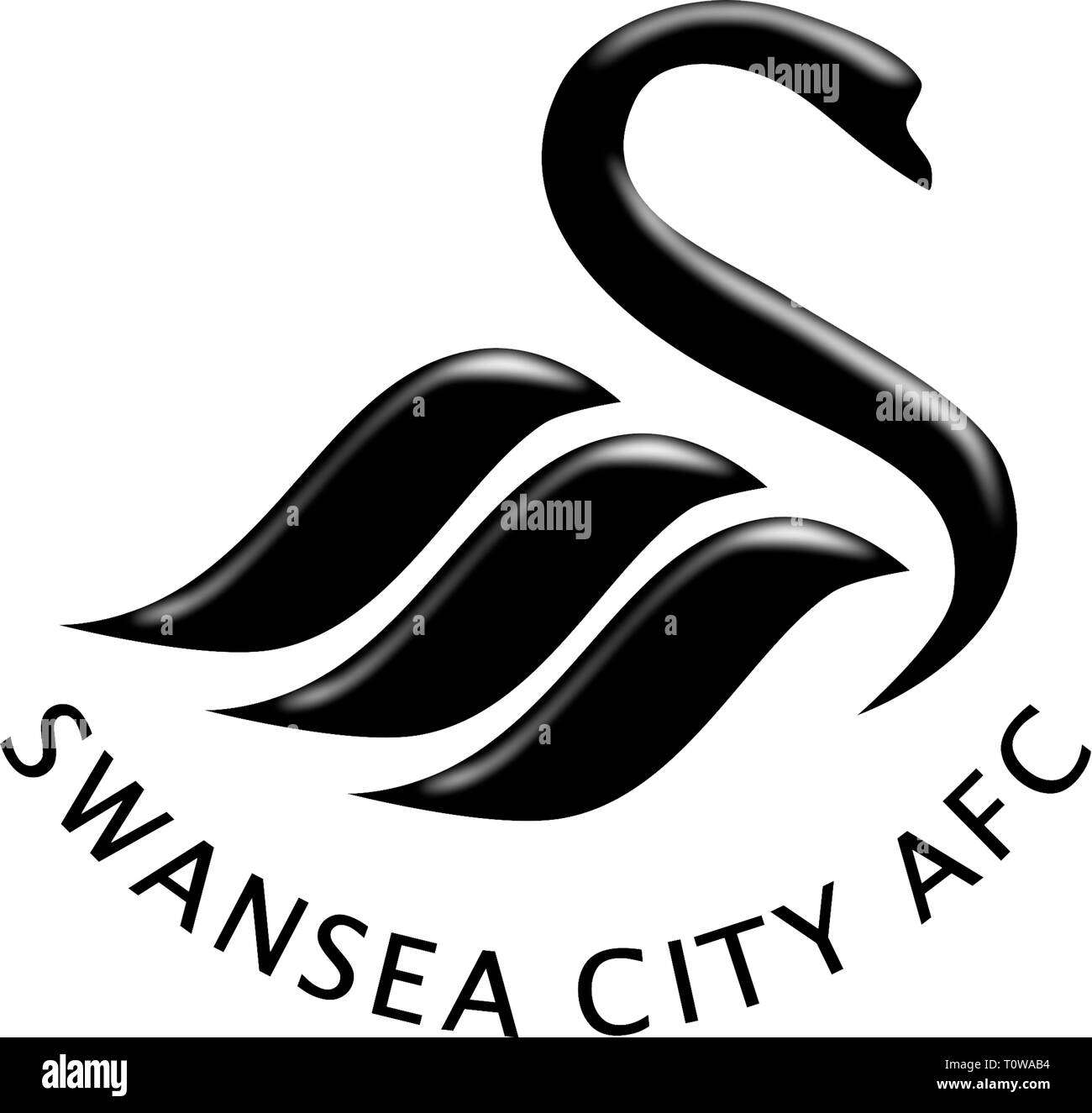 Logo der walisischen Nationalmannschaft Swansea City Association Football Club - Vereinigtes Königreich. Stockfoto