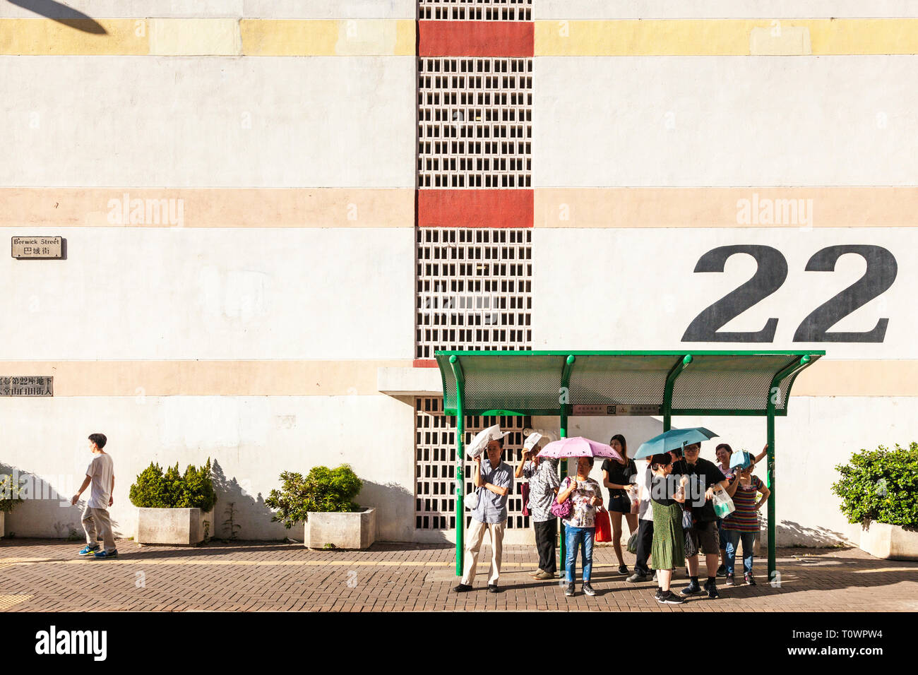 Bushaltestelle in Hongkong Stockfoto