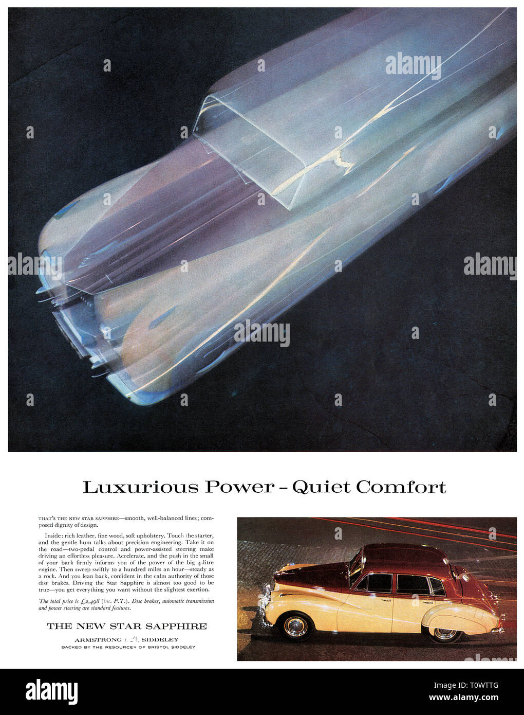 1959 britischen Werbung für die Armstrong Siddeley Star Sapphire Motor Car. Stockfoto