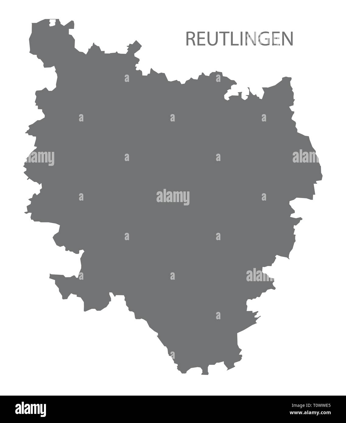 Landkreis Reutlingen Karte von Baden Württemberg Deutschland Stock Vektor