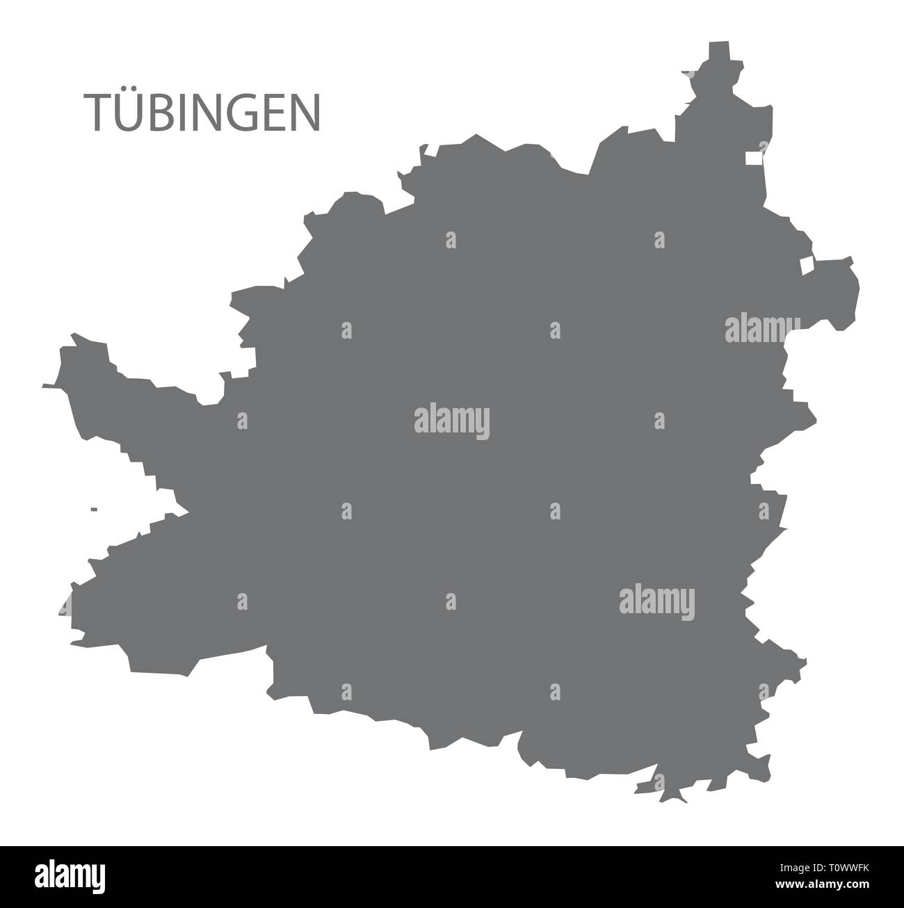 Tübingen Grafschaft Karte von Baden Württemberg Deutschland Stock Vektor