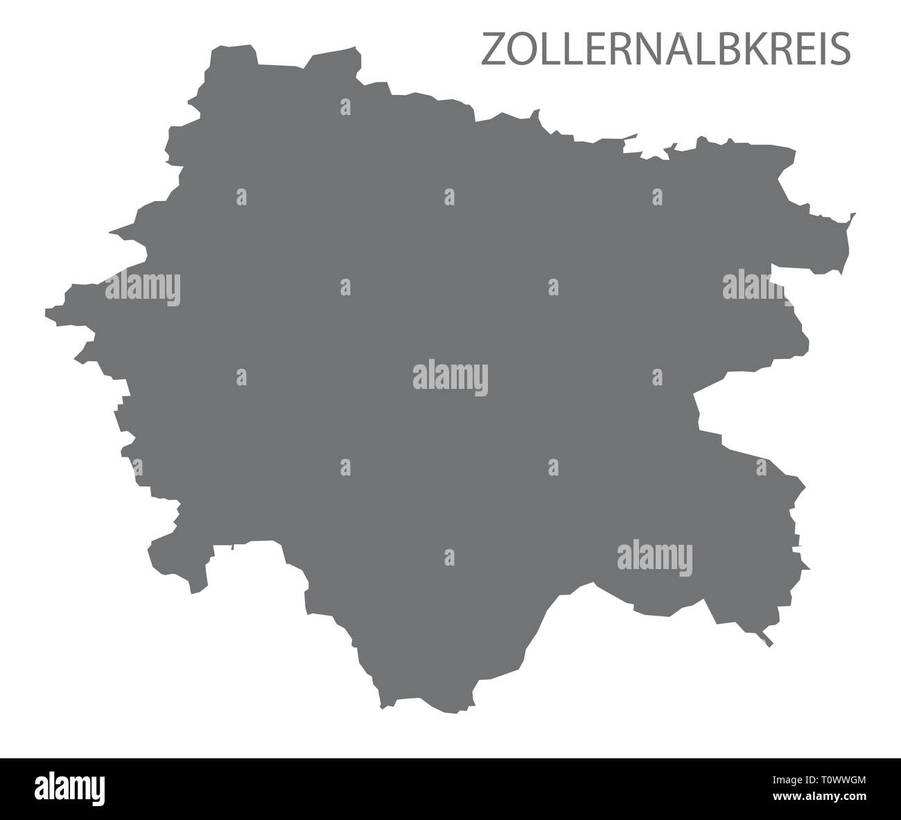 Zollernalbkreis Grafschaft Karte von Baden Württemberg Deutschland Stock Vektor