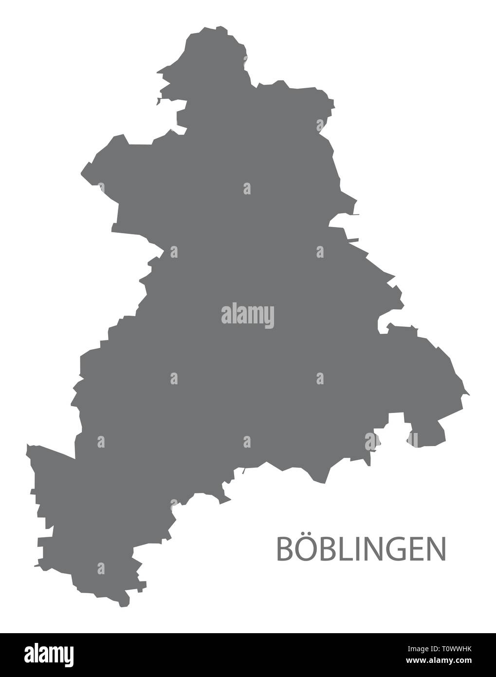 Böblingen Grafschaft Karte von Baden Württemberg Deutschland Stock Vektor