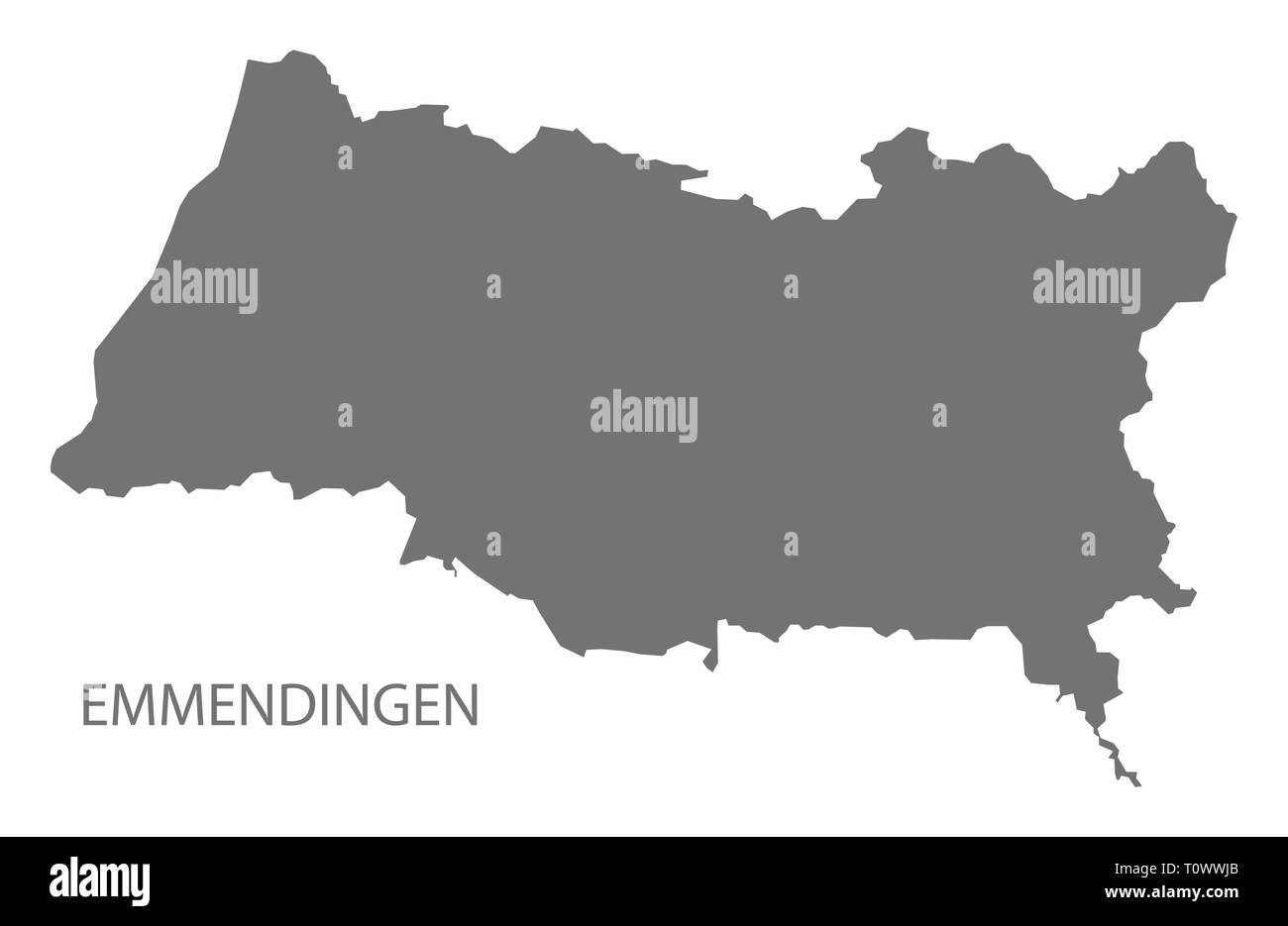 Emmendingen Grafschaft Karte von Baden Württemberg Deutschland Stock Vektor