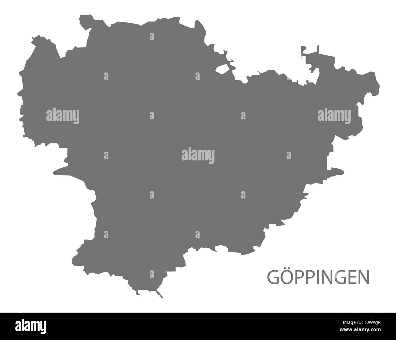 Göppingen Grafschaft Karte von Baden Württemberg Deutschland Stock Vektor