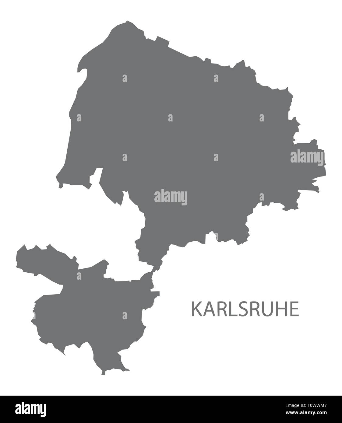 Kreis Karlsruhe Karte von Baden Württemberg Deutschland Stock Vektor