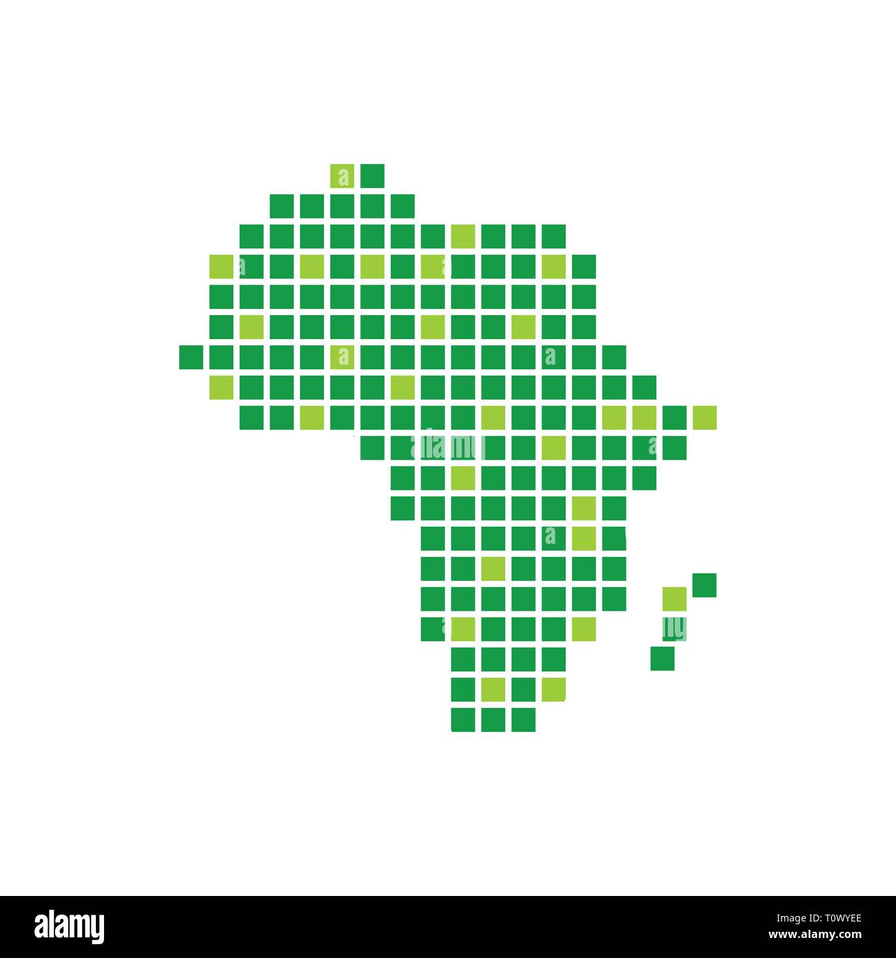 Digital Green Afrika Pixel Vektor Symbol Grafik Logo Design Template Stock Vektor