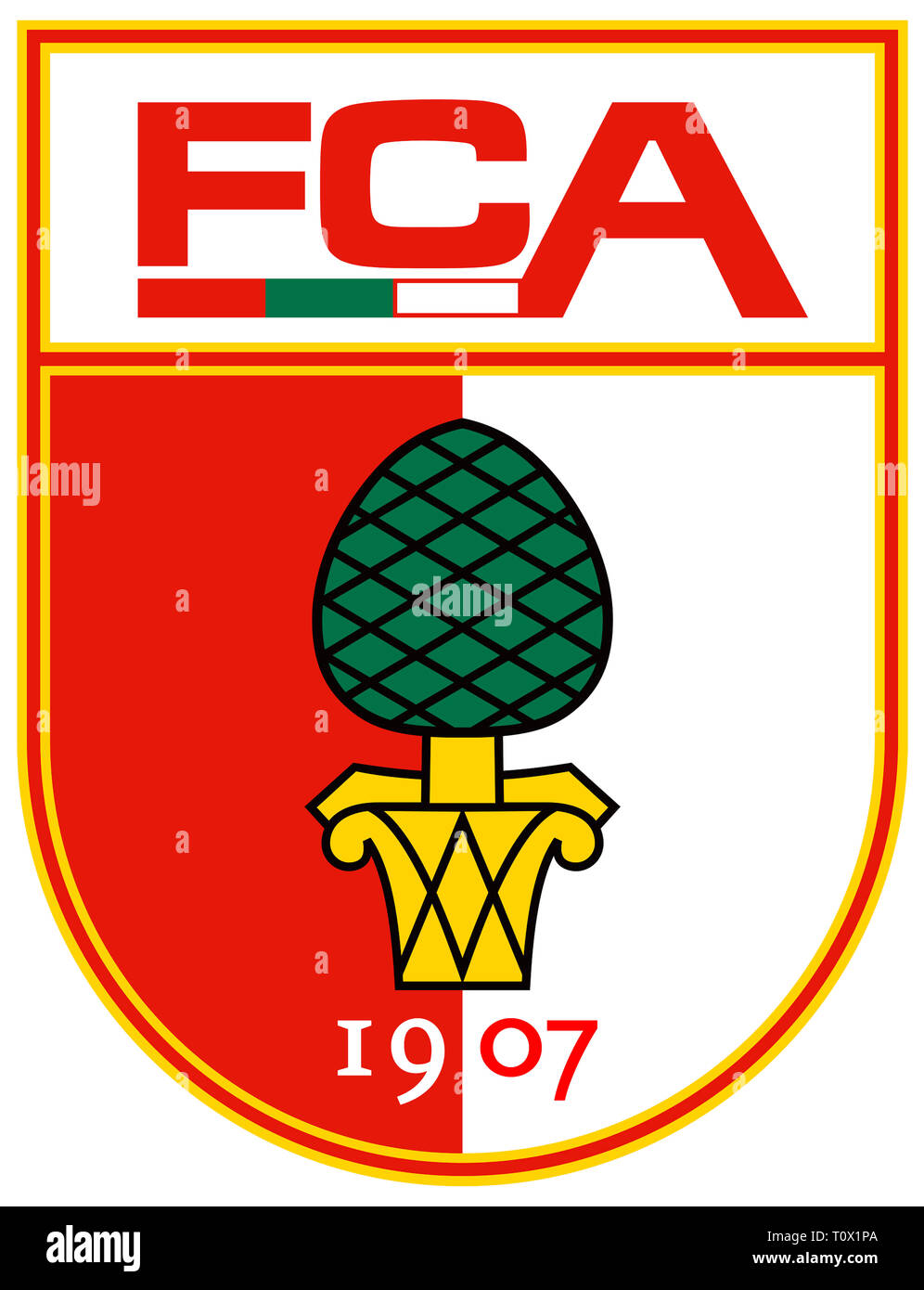 Logo der Deutschen Fußballmannschaft FC Augsburg. Stockfoto