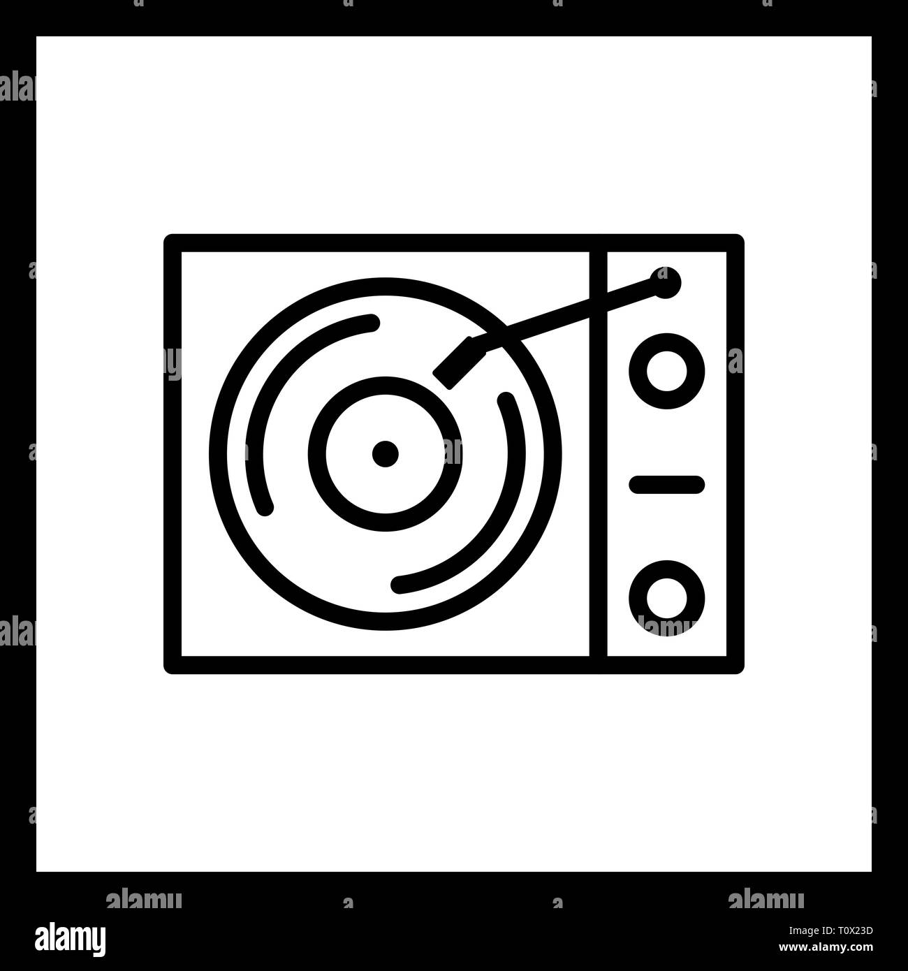 Abbildung: Vinyl player Symbol Stockfoto