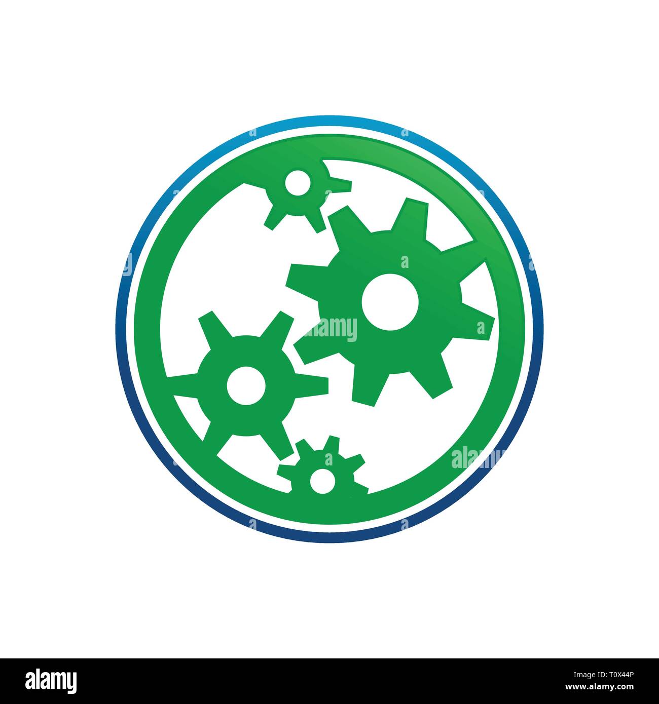 Ingenieur Welt Motion Zahnrad Vektor Symbol Grafik Logo Design Template Stock Vektor