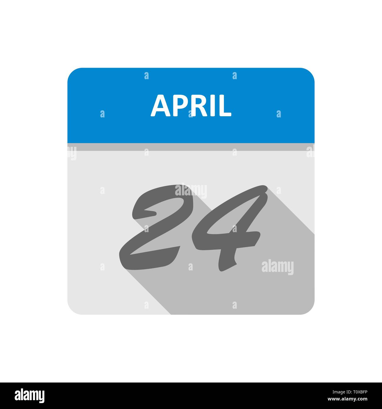 24. April Datum, an einem einzigen Tag Kalender Stockfoto