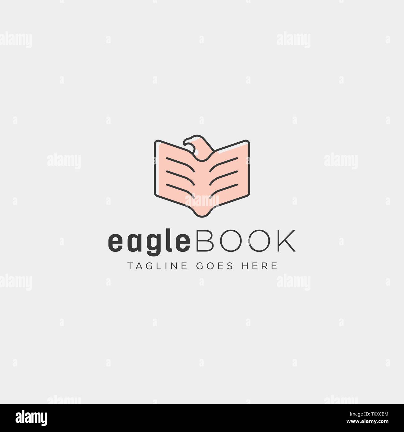 Adler oder Vogel buch Bildung line Logo template Vector Illustration icon-Element isoliert - Vektor Datei Stock Vektor