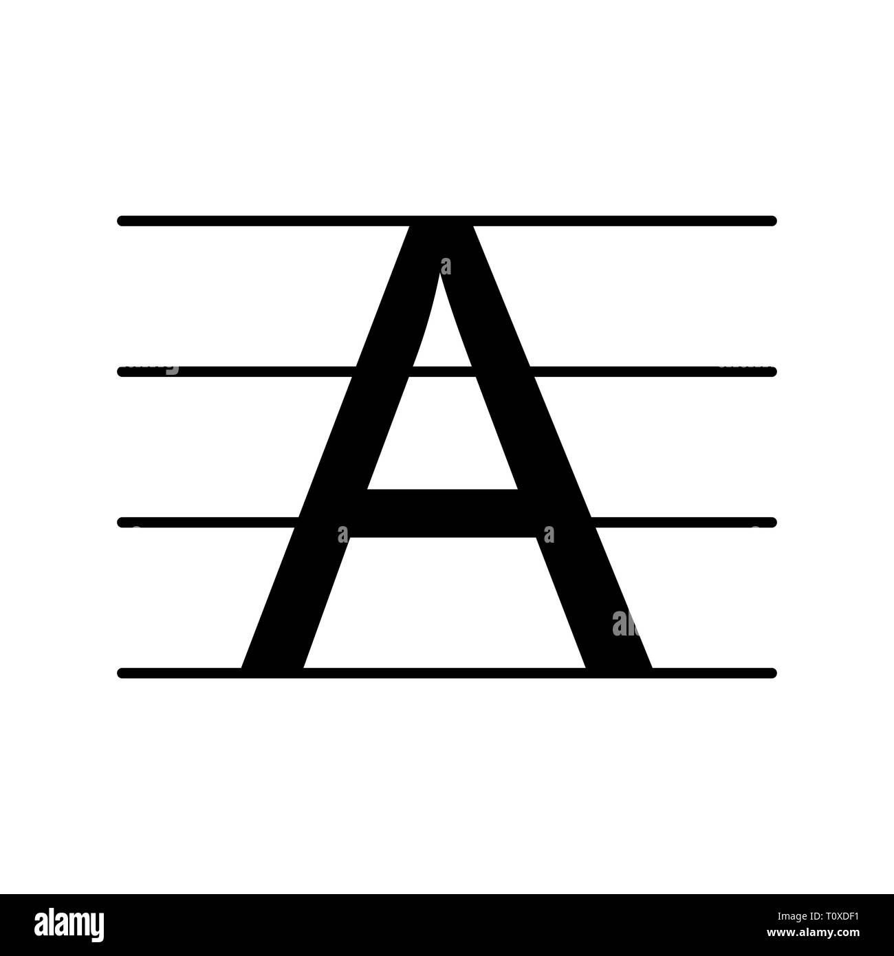 Abbildung: Symbol Upercase Stockfoto