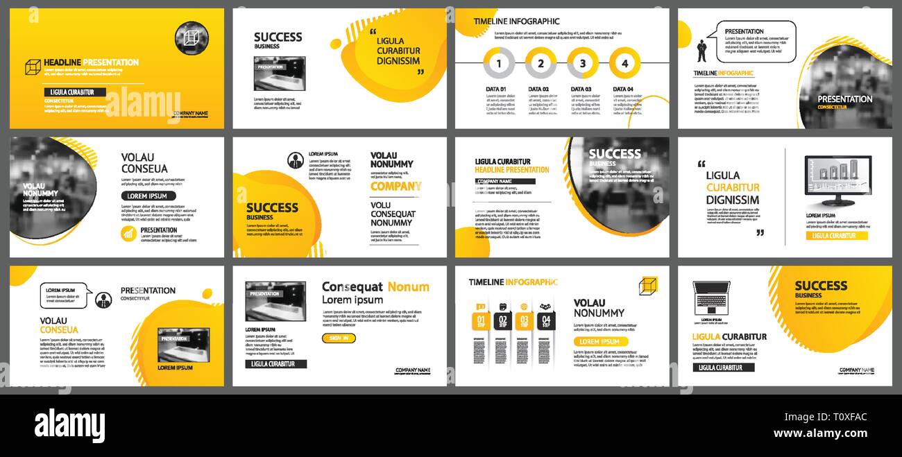 Präsentation und Folie layout Hintergrund. Design gelb und orange Gradient geometrische Vorlage. Verwenden Sie für Business Jahresbericht, Flyer, Marketing, Blatt Stock Vektor