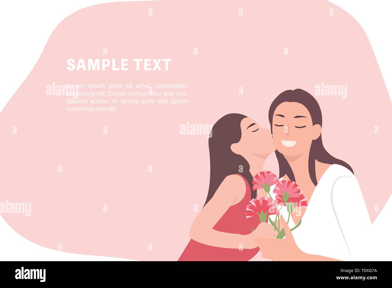 Mutter gibt ihrer tochter ein geschenk Stock-Vektorgrafiken kaufen - Alamy