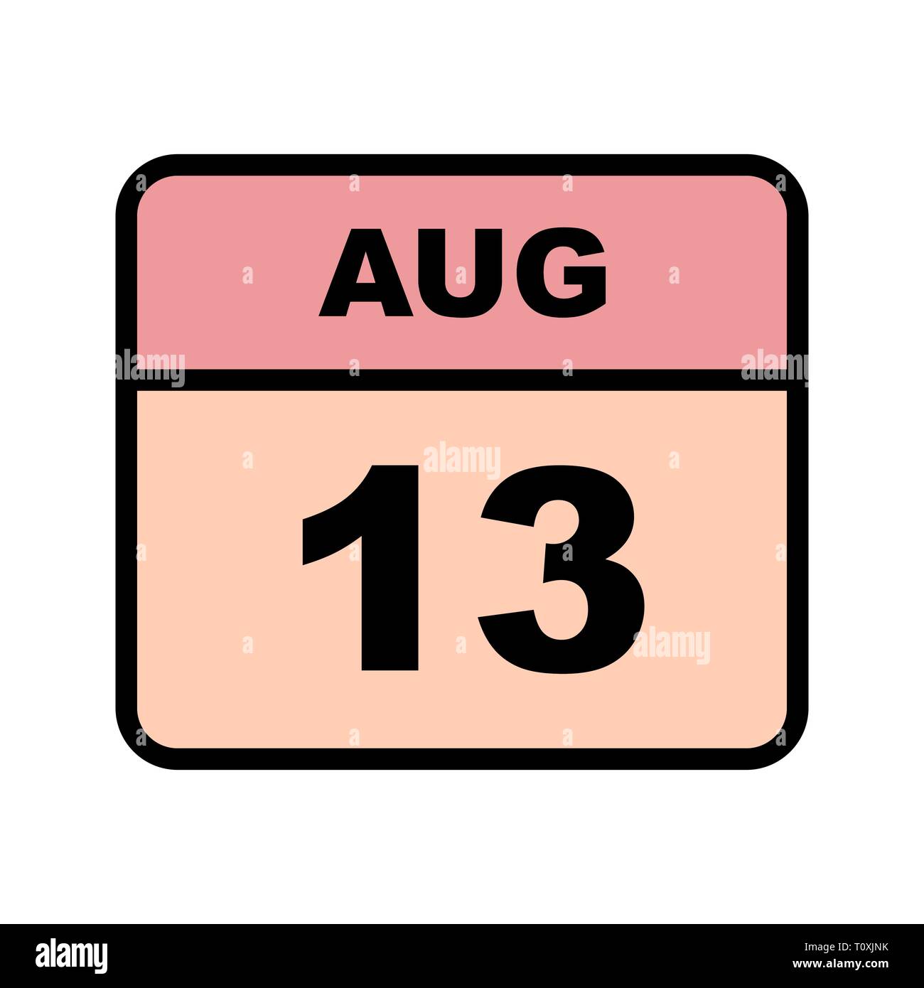 13 August Datum An Einem Einzigen Tag Kalender Stockfotografie Alamy