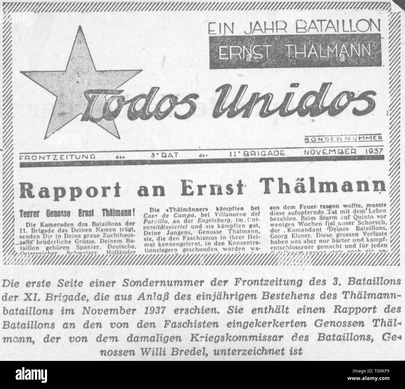 Thälmann bataillon Fotos und Bildmaterial in hoher Auflösung Alamy