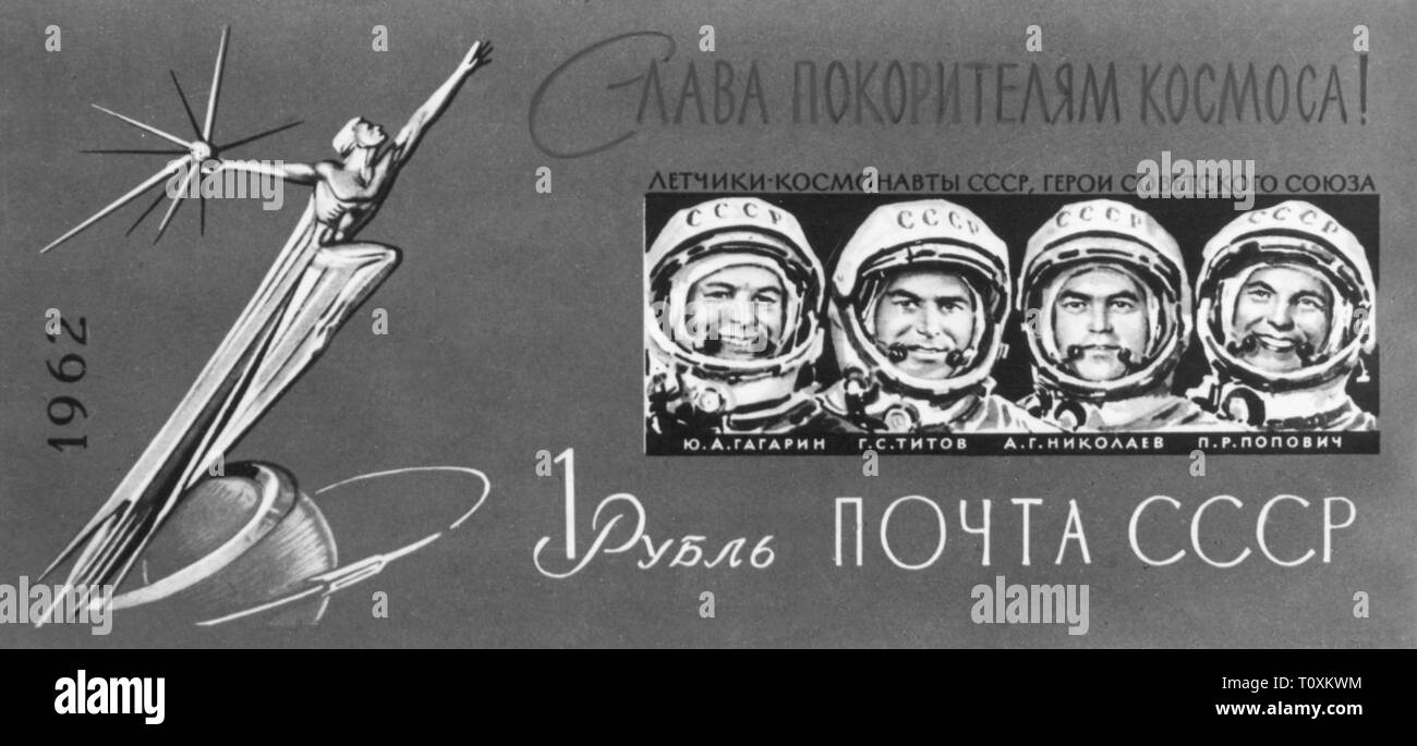 Mail, Briefmarken, Russland, 1 Rubel, special issue, Ehre sei dem Eroberer von Raum, Datum der Veröffentlichung: November 1962 Additional-Rights - Clearance-Info - Not-Available Stockfoto