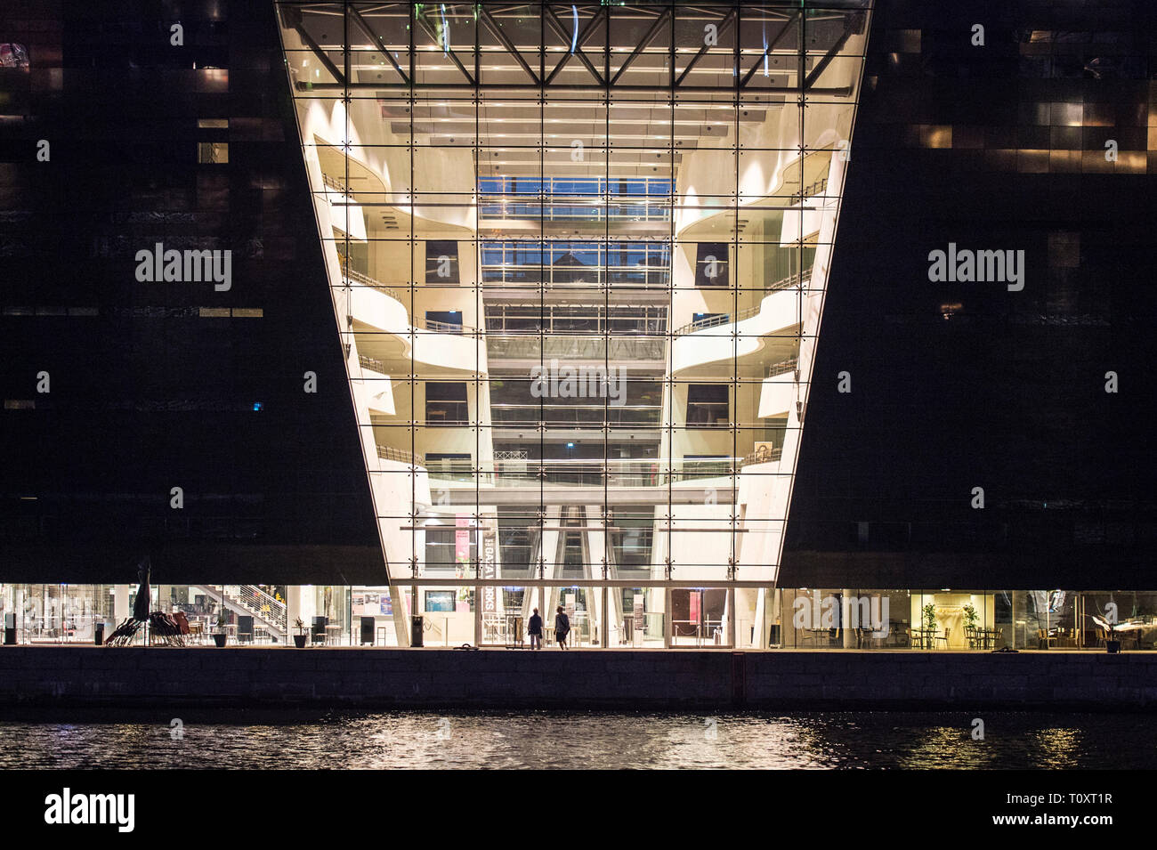 Dänemark, Kopenhagen, Black Diamond Gebäude Stockfoto