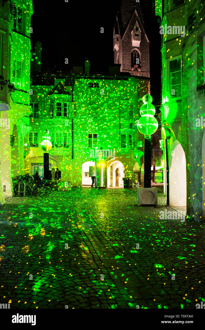 Italien, Trentino Alto Adige, Brixen, Wasser Licht Festival Stockfoto