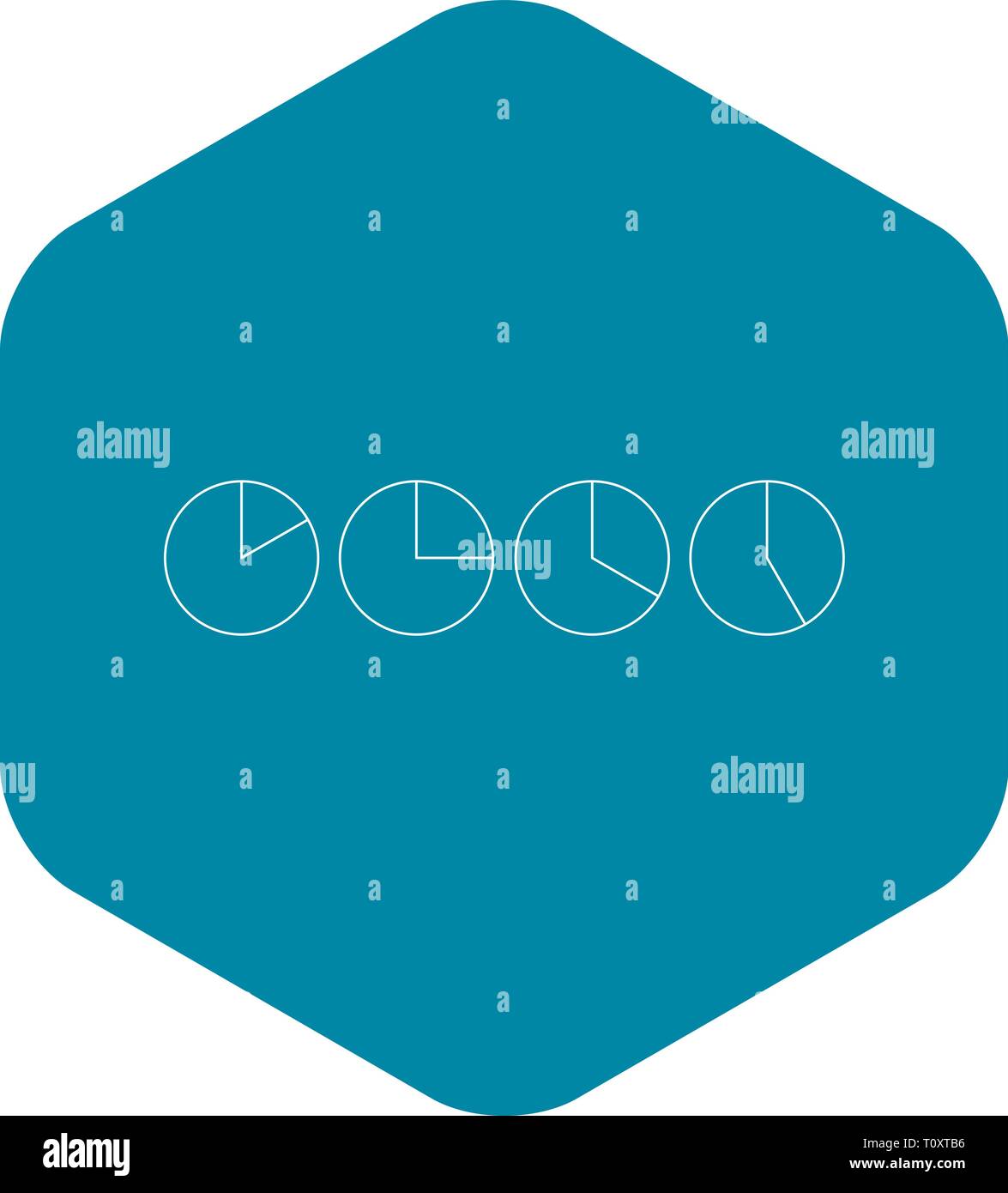Vier Pie Diagramme Kreissymbol, Umriss-Stil Stock Vektor