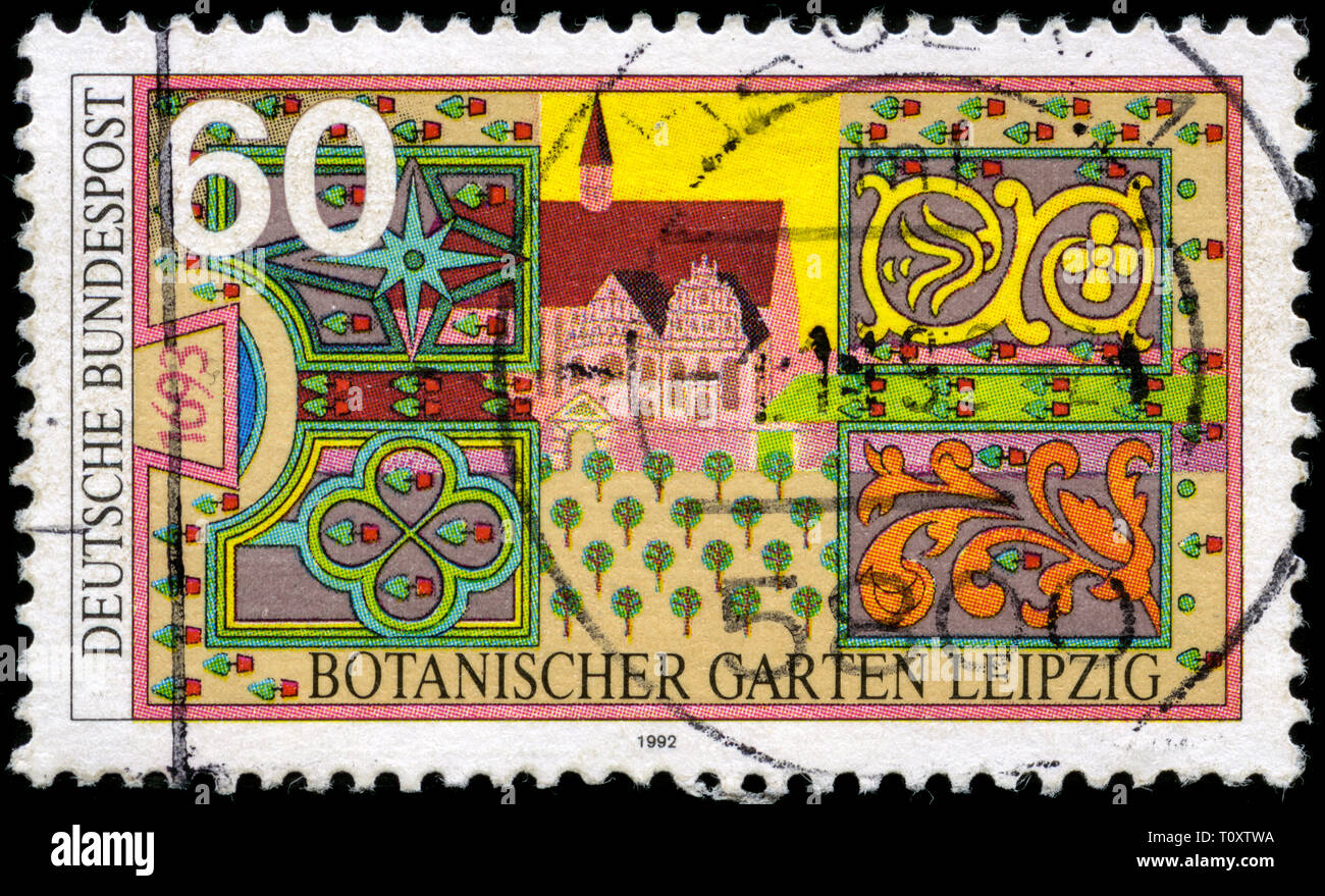 Briefmarke aus der Bundesrepublik Deutschland in der Botanische Garten Leipzig Serie in 1992 ausgestellt Stockfoto