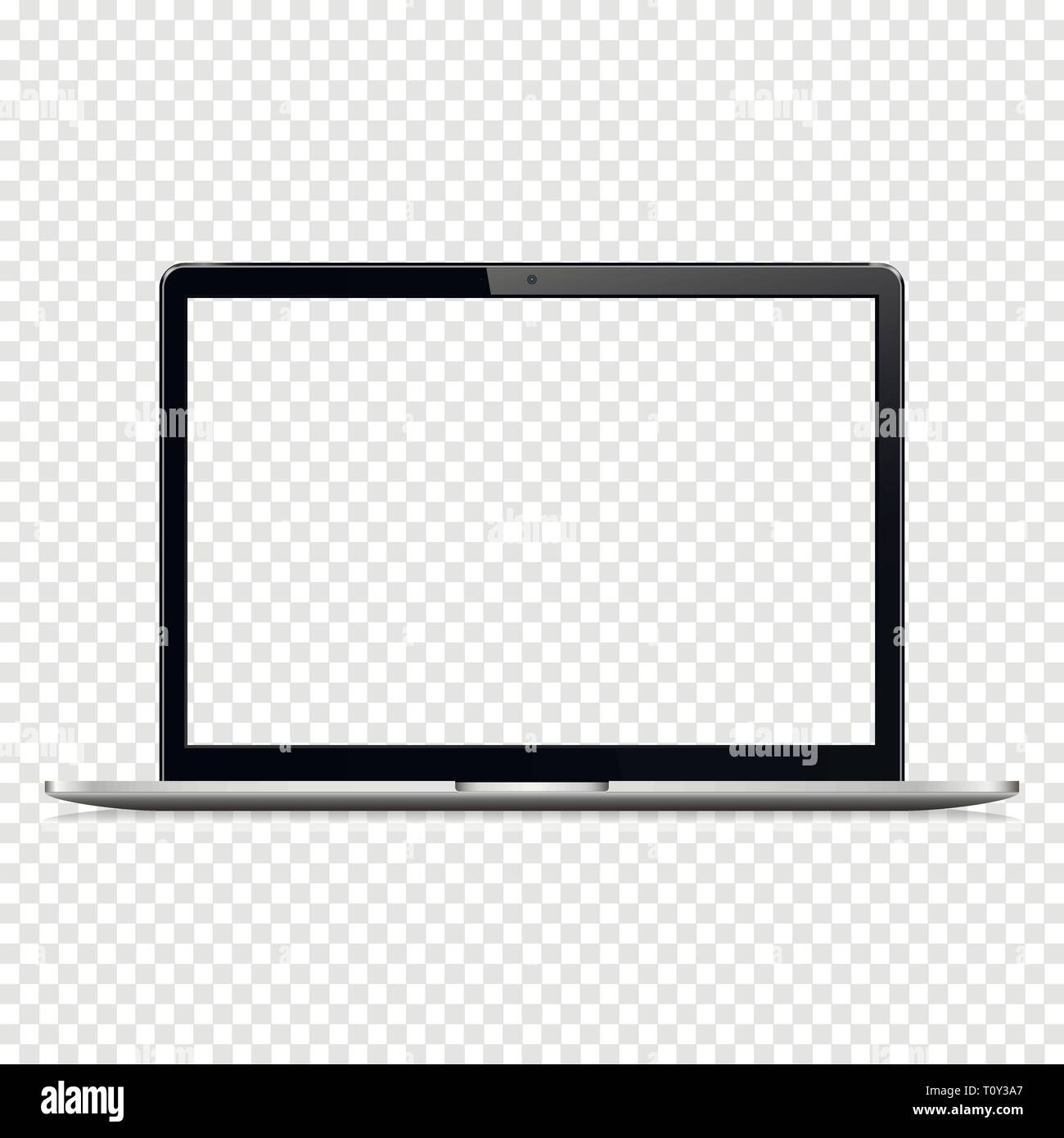 Isoliert Laptop mit transparenten Bildschirm Stock Vektor