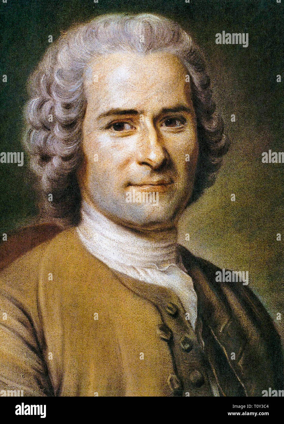 Porträt von Jean-Jacques Rousseau (1712-1778), von Maurice Quentin de La Tour, Pastell auf Papier, 1766 Stockfoto