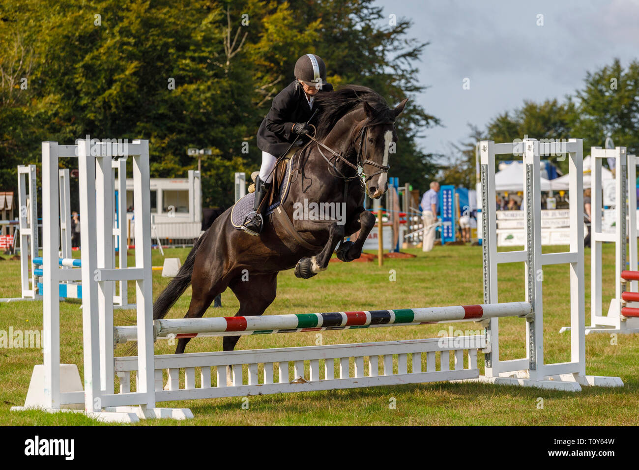 Show im 2018 Aylsham Landwirtschaft zeigen, Norfolk, Großbritannien springen. Stockfoto