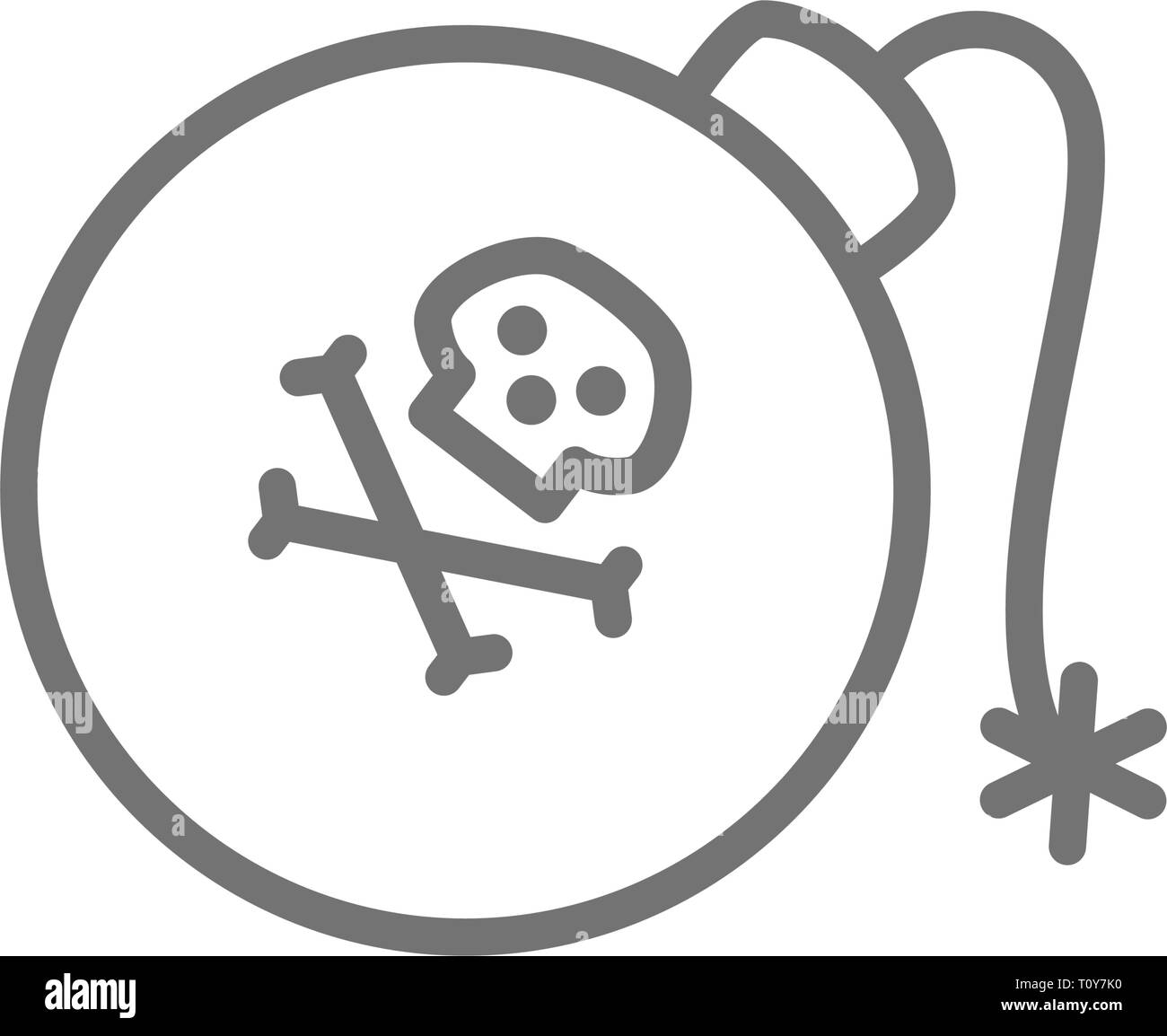 Pirate Bomben, Granaten, Waffen Symbol Linie. Auf weissem Hintergrund Stock Vektor