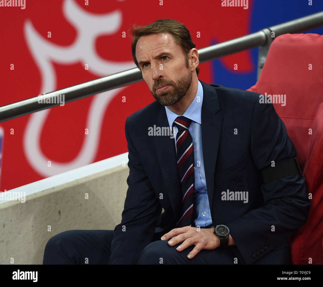 London, Großbritannien. 22. Mär 2019. Gareth Southgate Haupttrainer von England bei der EM-Qualifikation zwischen England und der Tschechischen Republik im Wembley Stadion, London, England am 22. März 2019 Credit: Aktion Foto Sport/Alamy leben Nachrichten Stockfoto