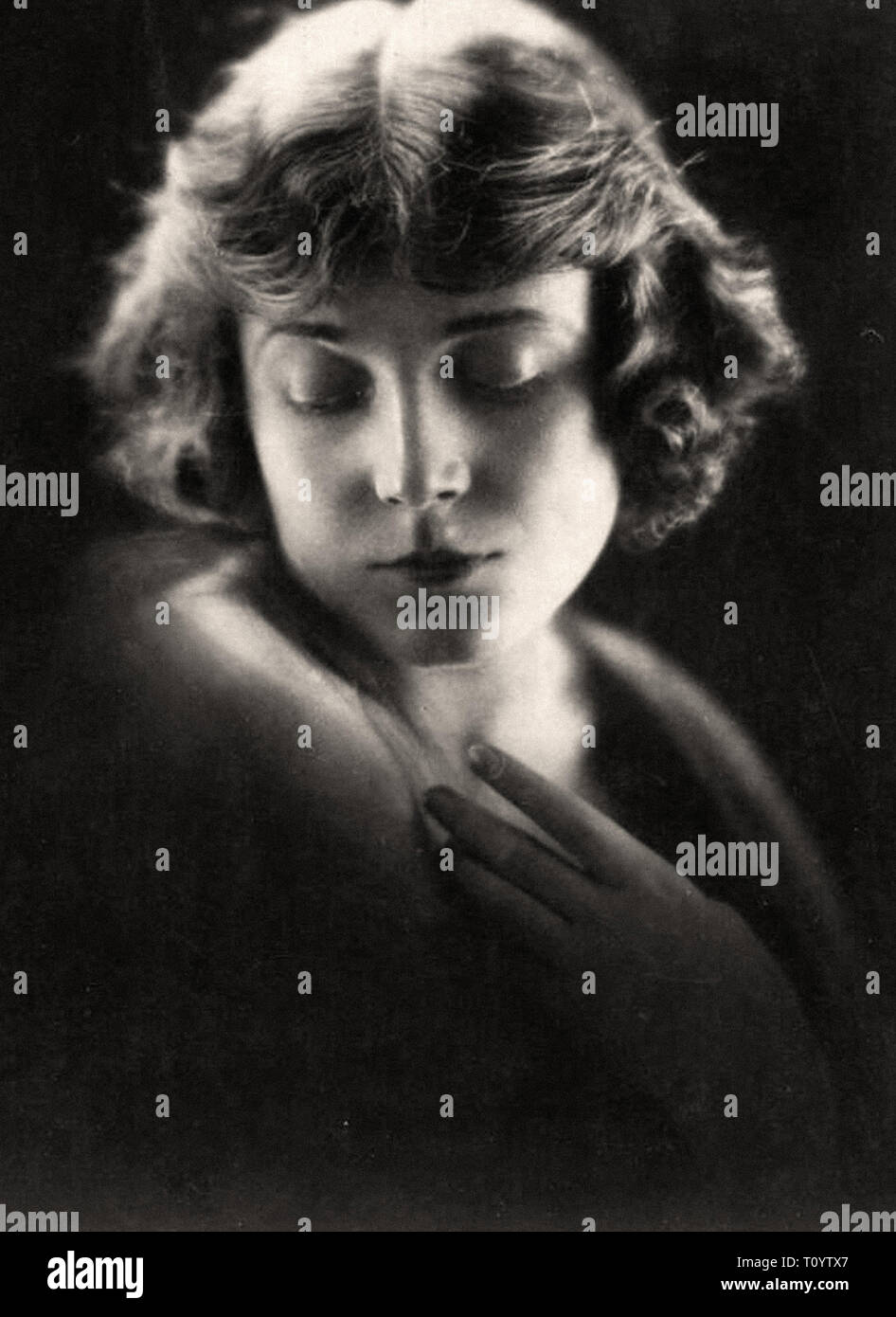 Fotografische Porträt von Vilma Banky von Angelo, indem man bemannt Schatz - Stummfilmzeit Stockfoto