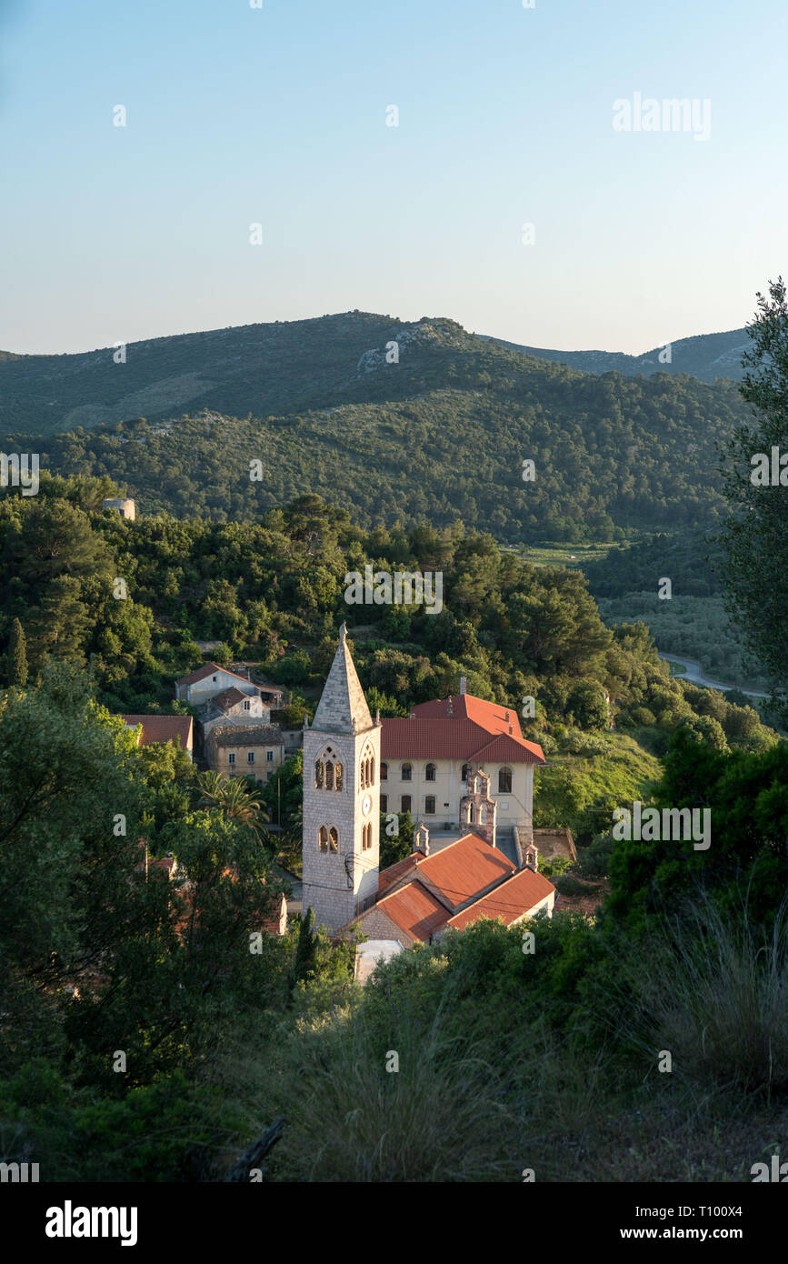 Blick über Stadt, Lastovo Lastovo Kroatien Stockfoto