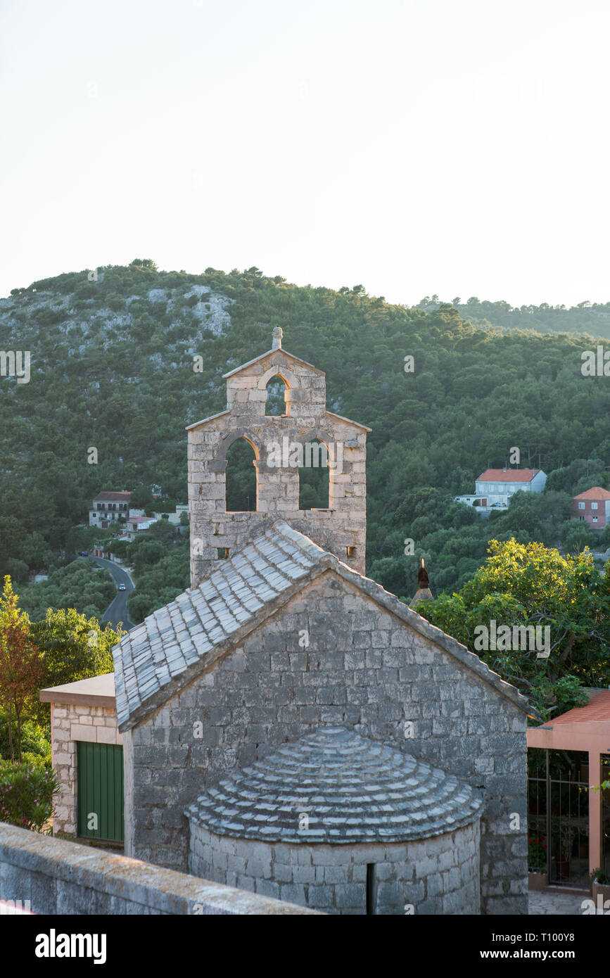 Blick über Stadt, Lastovo Lastovo Kroatien Stockfoto
