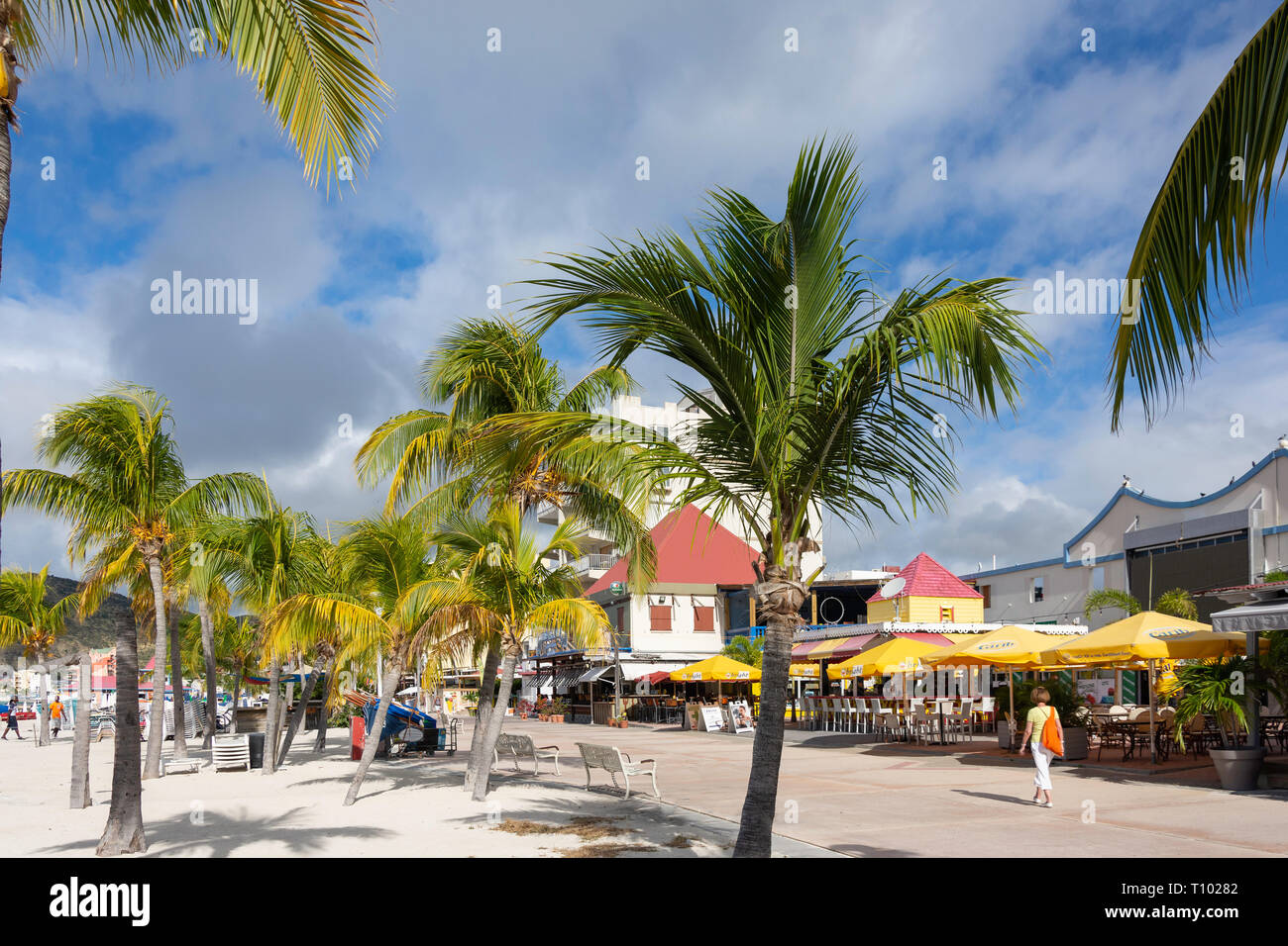 Die Promenade, Philipsburg, St. Maarten, St. Martin, Kleine Antillen, Karibik Stockfoto