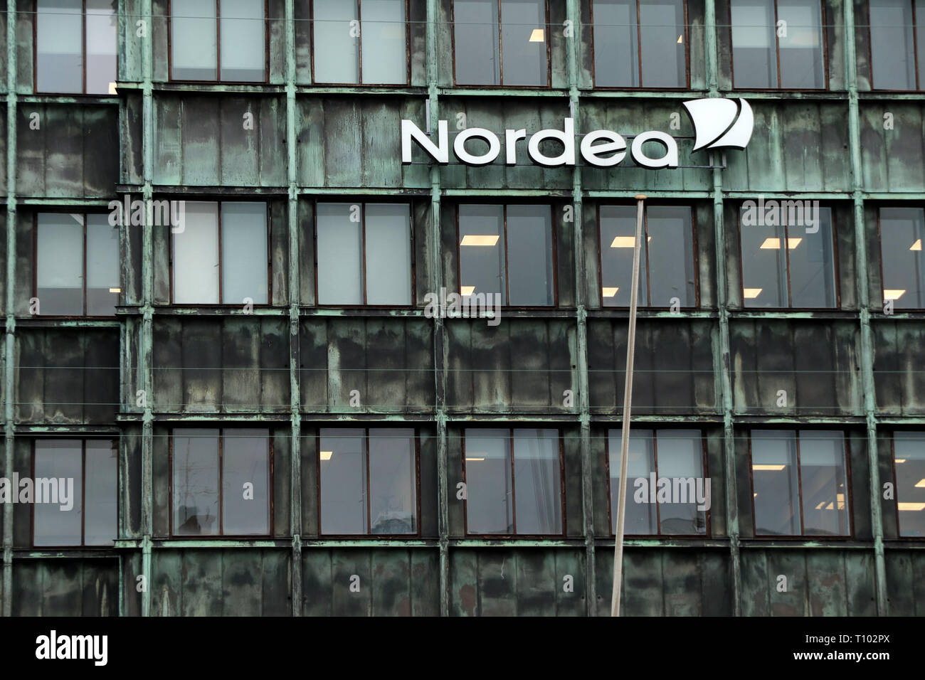 Nordea Bank. Vesterbro Niederlassung in Kopenhagen, von wo potenzielle Geldwäscherei stattgefunden hat. Nordea Kontrolle vertieft auf frischen Geldwäsche Stockfoto