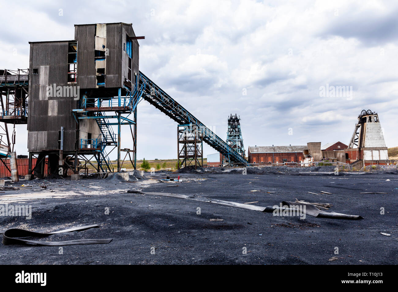 Zeche Kohle Bildschirme. und Förderbänder Stockfoto