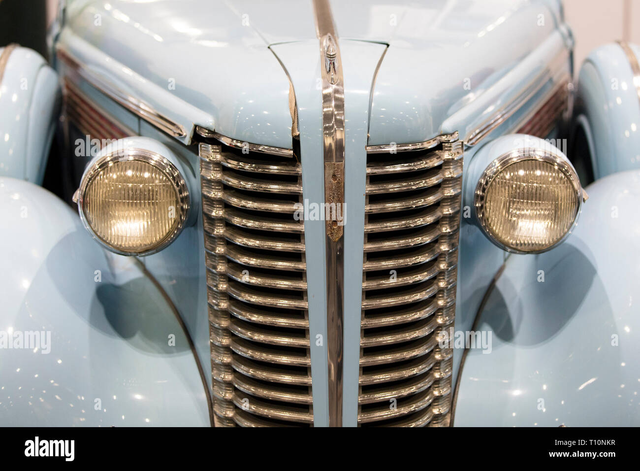 Eine Nahaufnahme eines klassischen Oldtimer Scheinwerfer Stockfoto