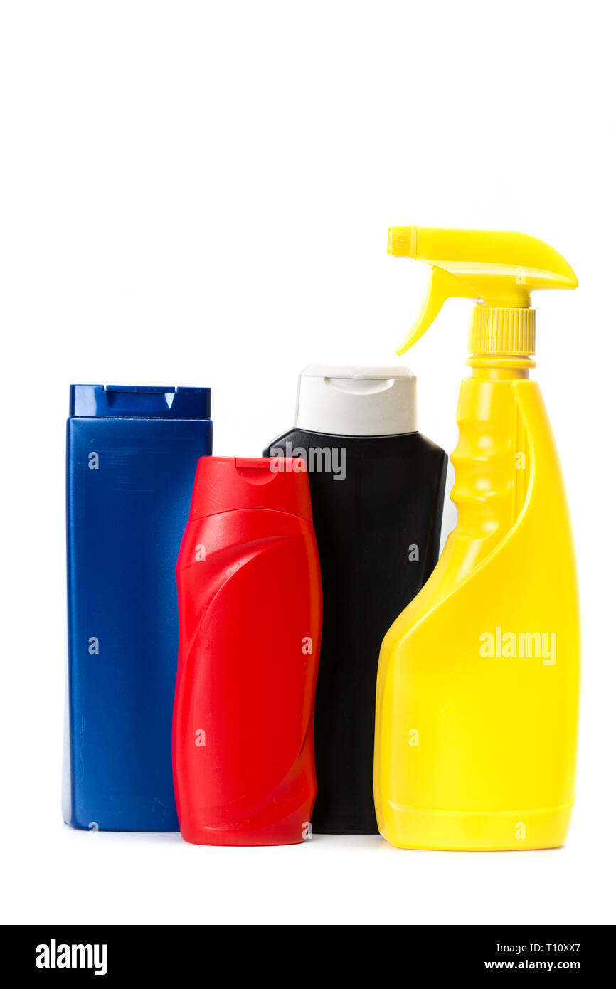 Kunststoff-Verpackungen für Haushalts-Chemikalien Stockfotografie - Alamy