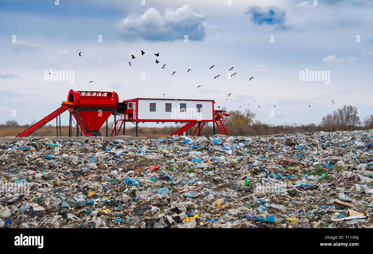 In modernen Abfall Gefährliche Recyclinganlage und Lagerung Stockfoto