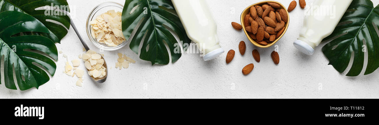 Mandelmilch Konzept Stockfoto