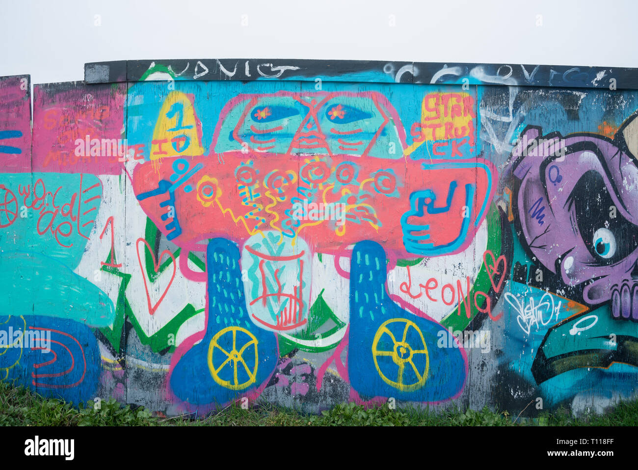 Street Art und Graffiti in Brighton und Hove. Stockfoto