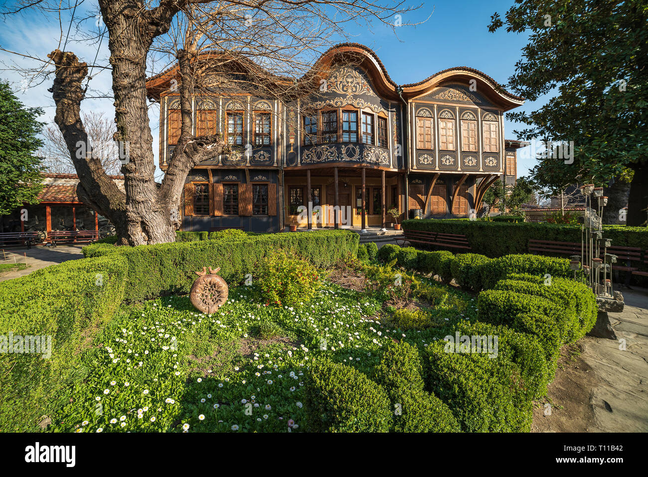 Typische Architektur, historische Häuser aus dem Mittelalter. Das