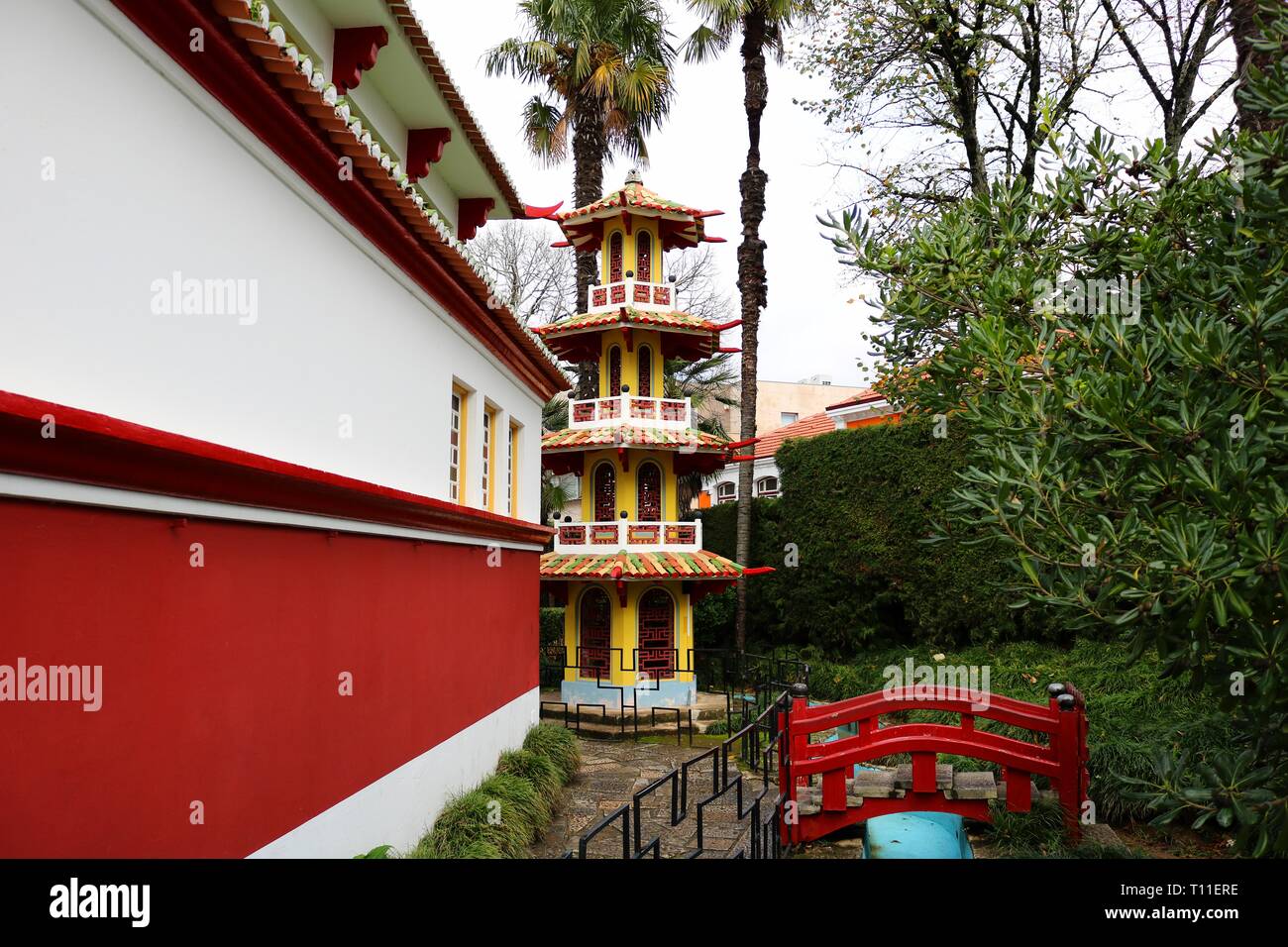 Stadt mit kleinen Häusern Stockfoto
