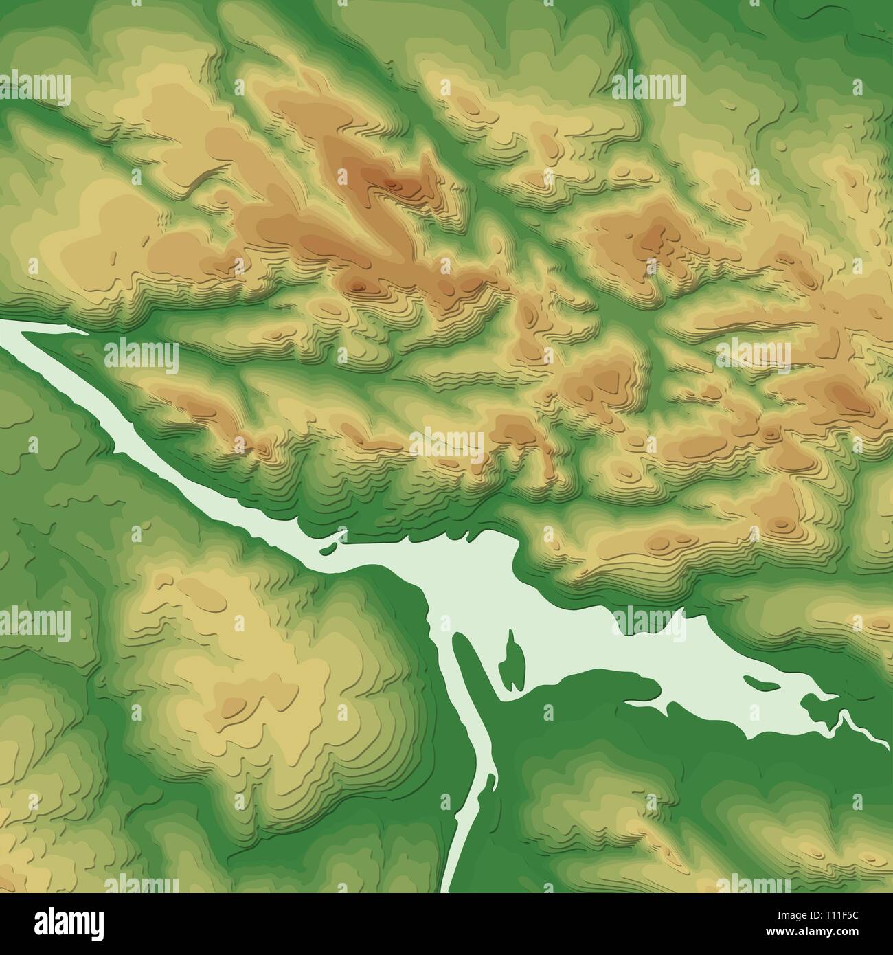Geographic Information System Banner mit topographischen Hintergrund. Vektor abstrakte topografische Karte Konzept Stock Vektor
