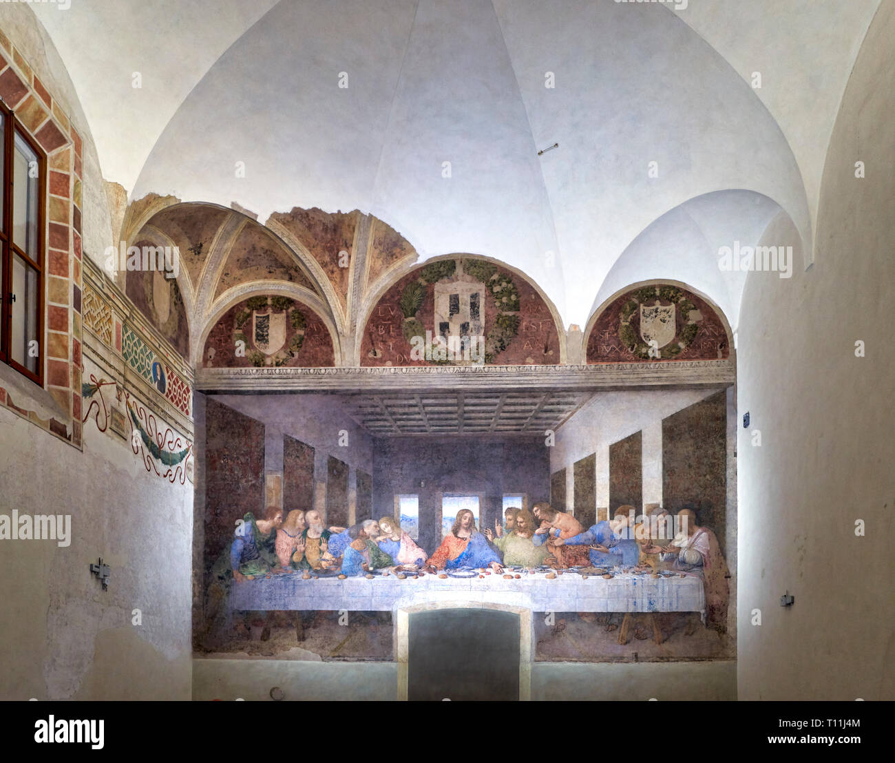 Mailand, Italien. Das letzte Abendmahl (Il Cenacolo) ist eine späte 15. Jahrhundert Wandmalerei des italienischen Künstlers Leonardo da Vinci im Refektorium der C untergebracht Stockfoto
