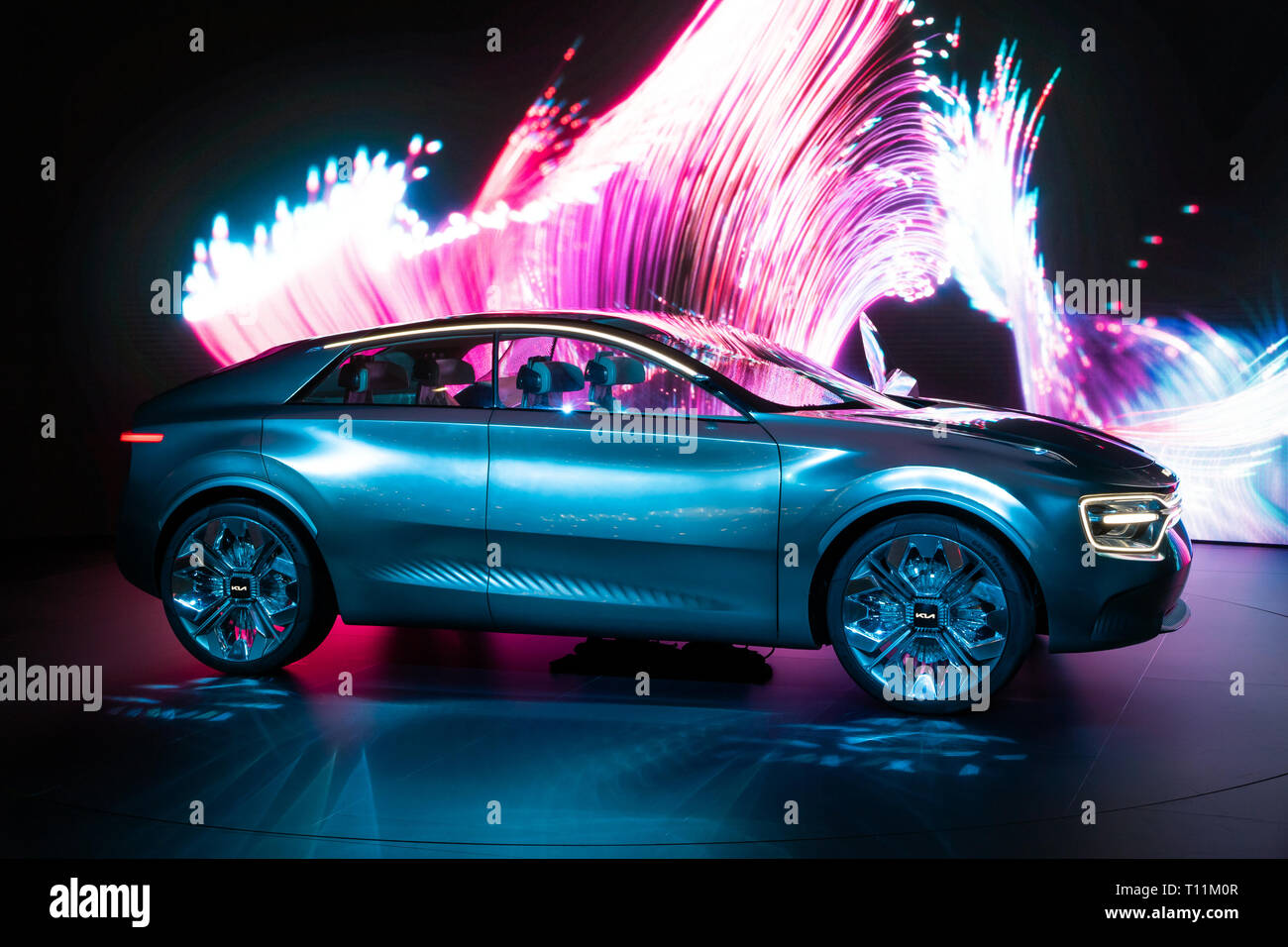 Genf, Schweiz - 5. MÄRZ 2019: Kia Concept Car reveiled auf dem 89. Internationalen Automobil-Salon Genf Stockfoto